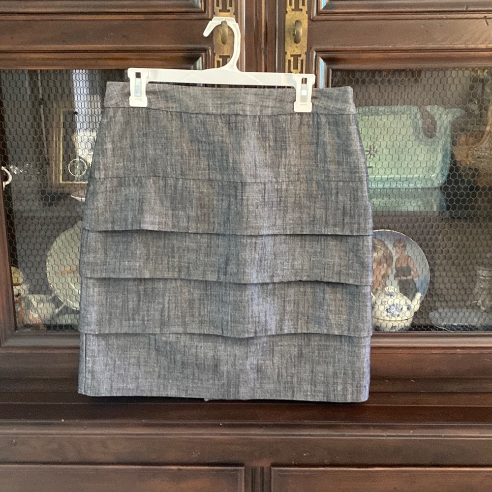 Cato ruffled size 10 skirt dark heather grayish color